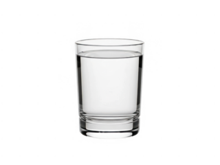 Clear glass with water, isolated on transparent background