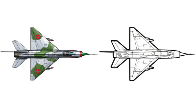 Soviet vs NATO Jet Fighters Top View Comparison Design and Performance Detail Diagram