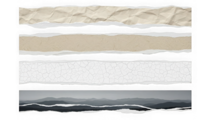 Abstract textures set isolated on transparent background