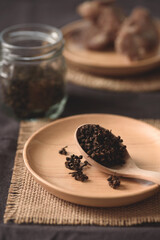 Dried Makhwaen or Thai Prickly Ash (Zanthoxylum limonella), a famous aromatic spice from Northern Thailand