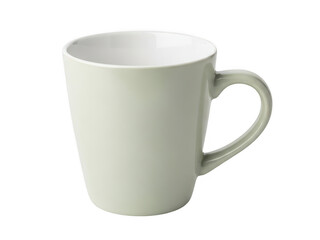 Light green ceramic mug isolated on transparent background