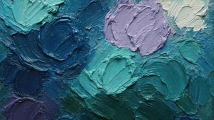 Obraz premium Textured abstract blue green painting