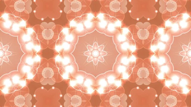 Red kaleidoscope bokeh abstract animation background.  fractal dynamic motion.