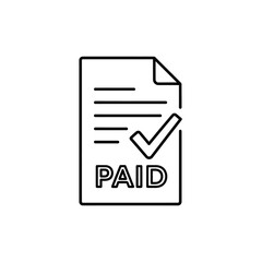Paid Invoice Document with Checkmark and Text for Financial Transactions