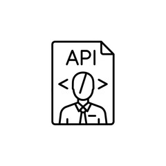 Fototapeta premium Professional Illustration of API Document with Developer Icon