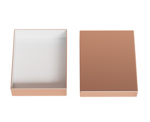 Fototapeta premium 우아한 로즈골드 포장 상자 목업 Elegant Empty Rose Gold Packaging Box Mock up