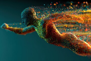 Abstract Digital Human Figure