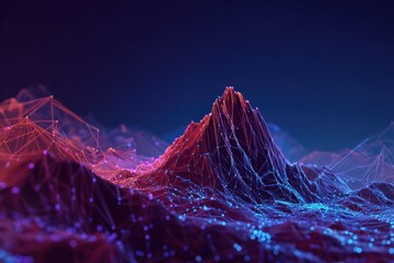 Futuristic Digital Mountain Landscape