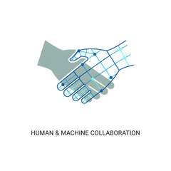 Human and Machine Collaboration Concept