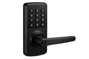 Digital door lock isolated on transparent background