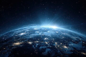 Obraz premium Earth from Space at Night