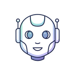 Artificial Intelligence Robot Face Icon