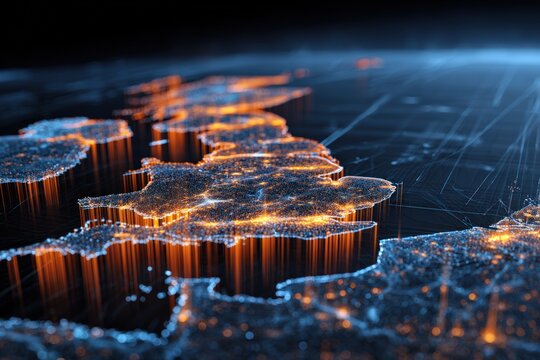 Illuminated Digital Map of the UK