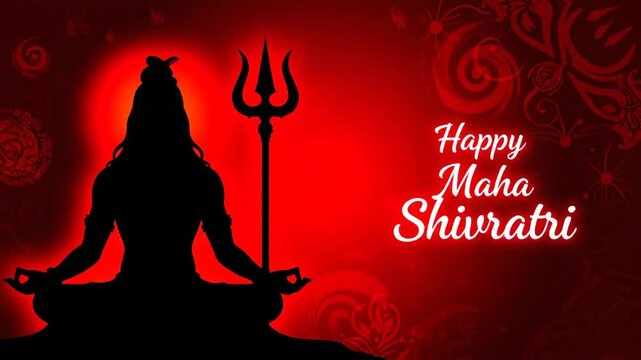 Lord Shiva Silhouette Meditation Maha Shivratri Festival Background