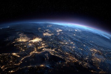 Fototapeta premium Earth from Space at Night