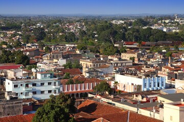 Santa Clara city in Cuba. Aerial urban cityscape view.