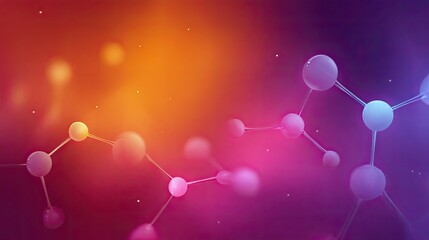 Abstract Molecular Structure with Colorful Light Effects Representing Scientific Research and Technology Innovations in Modern Chemistry