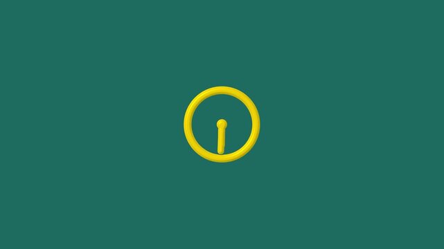 Yellow clock icon with hands showing approximately 4:10 on a teal background time watch