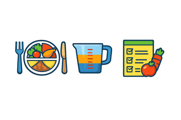 Healthy eating icons