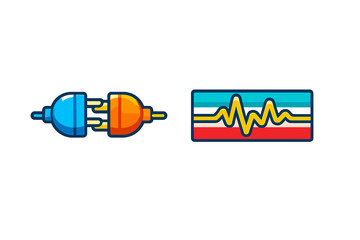 Plug and Socket Icon with a Waveform