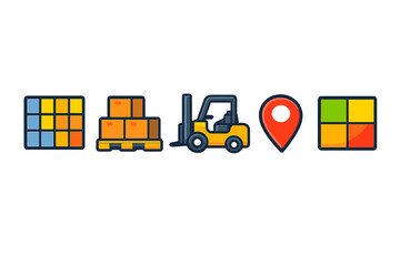 Logistics and supply chain icons