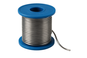 Metal wire spool isolated on transparent background