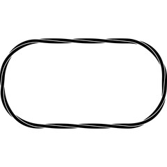 Oval rope frame. Nautical circular rope shape. Vector illustration isolated on white.