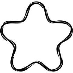 Star rope frame. Nautical circular rope silhouette. Vector illustration isolated on white.