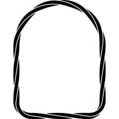 Nautical rope shape. Arch rope frame. Vector illustration isolated on white.