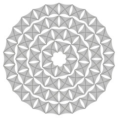 Mandala ornament icon. Geometric Vector pattern. Symmetric floral circle. Professional clean white background.