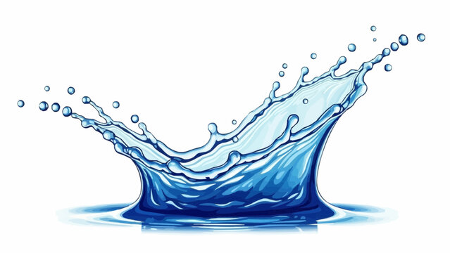 A dramatic splash of clear water captured in motion showcasing liquid dynamics and fluid artistry with droplets