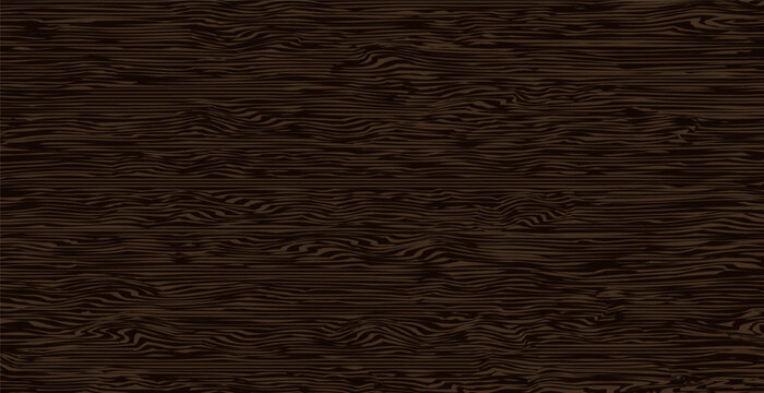 Dark brown wood texture background with natural grain. Seamless vector mahogany timber surface for luxury interior design carpentry flooring and modern furniture industry concepts.