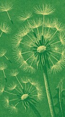 Fototapeta premium Whimsical dandelion art mobile wallpaper