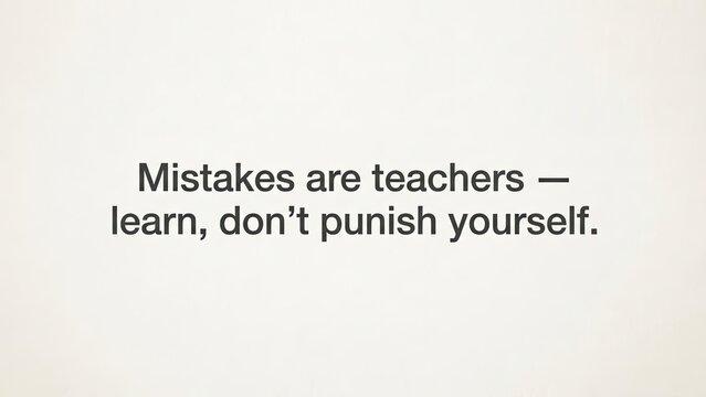 Inspirational quote about mistakes and learning on a minimalist white background