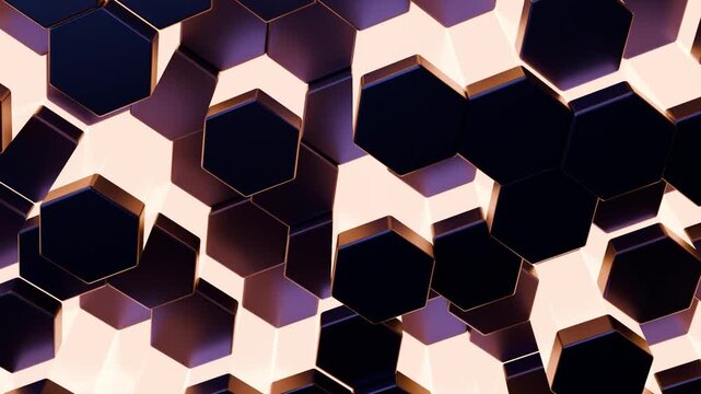 Black hexagon pattern, abstract black 3d hexagon background