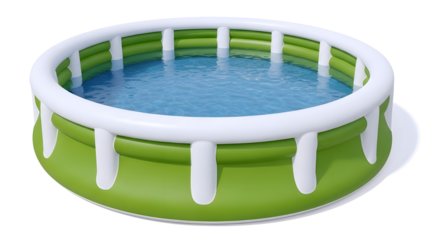 Inflatable kids pool isolated on transparent background