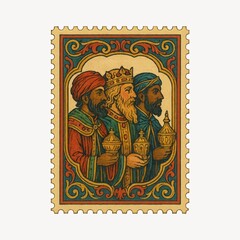 Obraz premium Vintage illustration of three kings.