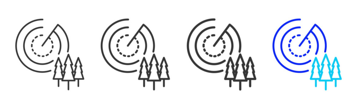 Impact Analysis icon set collection creative outline style for product lifecycle management with multiple thickness variations suitable for digital branding and UI design