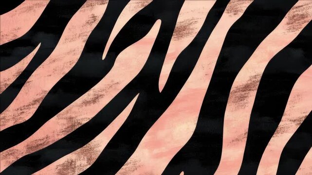A zebra print is shown in pink and black. The zebra print is very detailed and has a lot of black and white stripes
