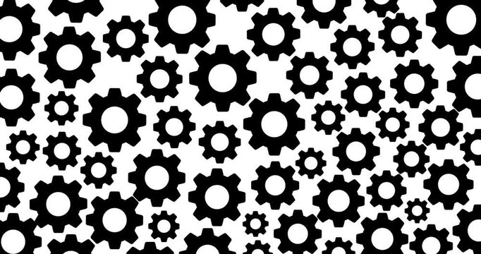 Animation gear industry process or manufacture silhouette