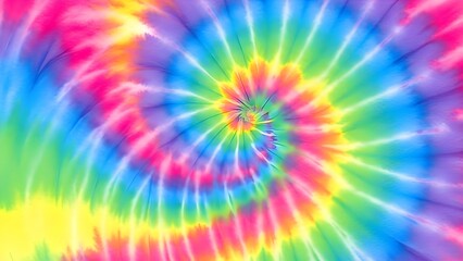 Obraz premium Vibrant tie-dye spiral pattern in bright rainbow colors