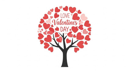 Heart-shaped tree representing love for Valentine's Day  