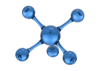 3d molecular structure isolated on transparent background