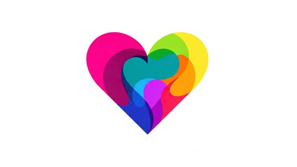 Colorful abstract heart shape symbolizing love for valentine's day  