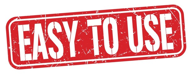 EASY TO USE text written on red stamp sign.