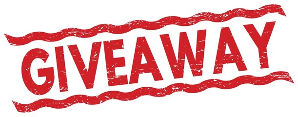 GIVEAWAY text on red lines stamp sign.