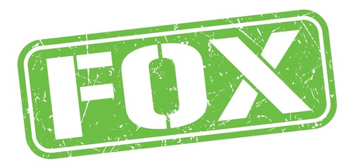 FOX text written on green stamp sign.