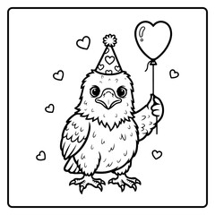 Bald Eagle Valentine Day Coloring Book
