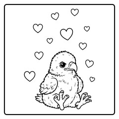Bald Eagle Valentine Day Coloring Book