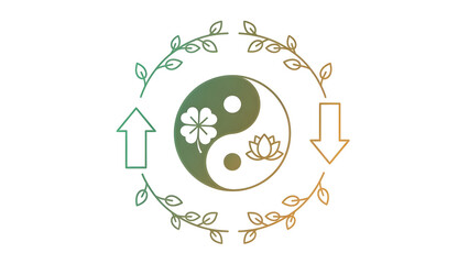 Obraz premium Harmonious balance of nature and spirituality in yin yang symbol